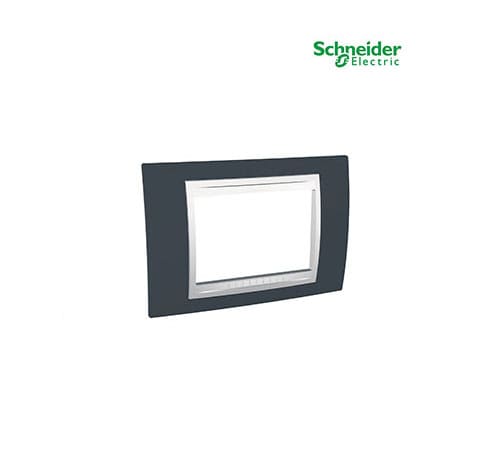 Unica Plus - Cover Plate - 3 Module - Slate Grey-White-MGU6.103.877