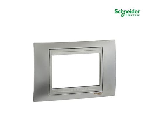 Unica Top - Cover Plate - 3 Module - Matt Chrome-Aluminium-MGU66.103.038