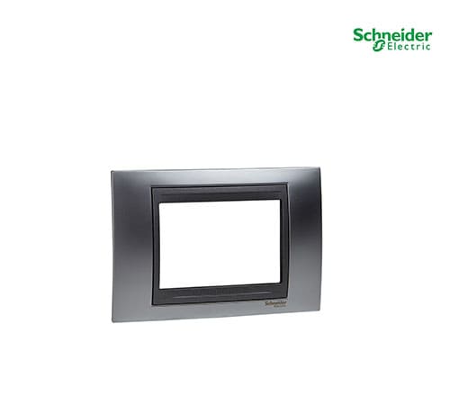 Unica Top - Cover Plate - 3 Module - Matt Chrome-Graphite-MGU66.103.238