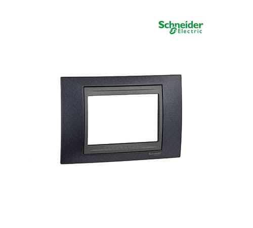 Unica Top - Cover Plate - 3 Module - Metal Grey-Graphite-MGU66.103.297