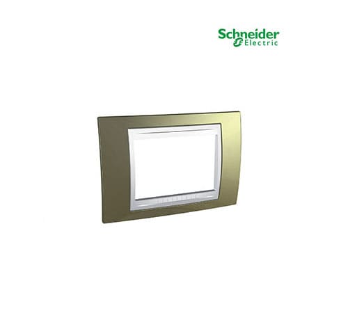 Unica Top - Cover Plate - 3 Module - Gold-White-MGU66.103.804