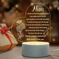 Heart Shaped Acrilic Desk Lamp For Mothers With Plastic Base & Switch Control - Charged By USB - B09QXD5QPW