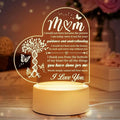 Heart Shaped Acrilic Desk Lamp For Mothers With Plastic Base & Switch Control - Charged By USB - B0BQBM3GCQ