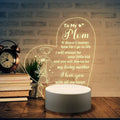Heart Shaped Acrilic Desk Lamp For Mothers With Plastic Base & Switch Control - Charged By USB - B0BL6JCH9K