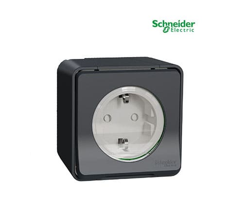 Mureva Styl - Socket Outlet - 16A - 2P + E - Shutters - Grey-MUR36034