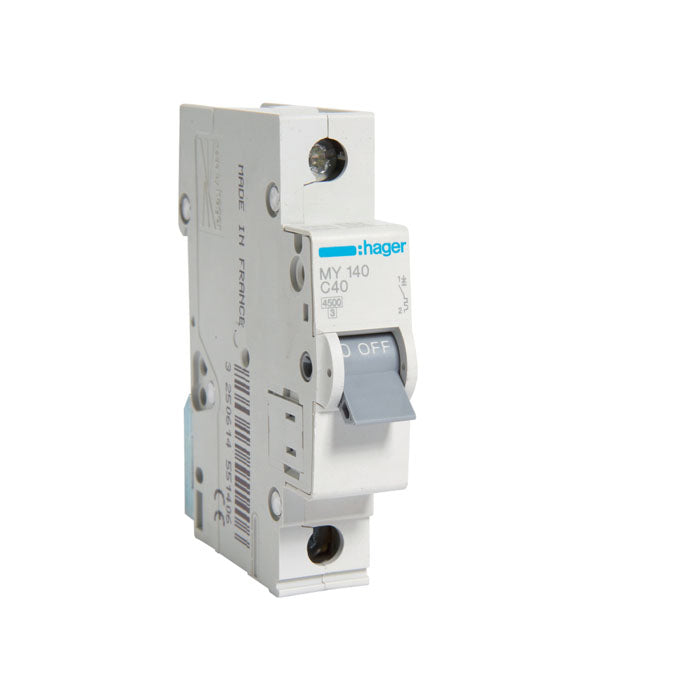 Hager Miniature Circuit Breaker 1 Pole 32 - 40 A 4.5 kA - MY132-MY140