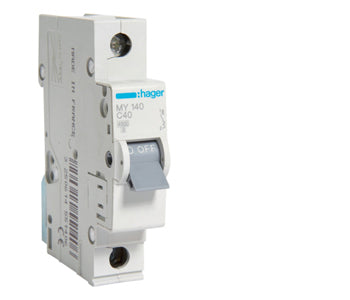 Hager Miniature Circuit Breaker 1 Pole 40A 4.5 kA - MY140