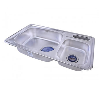 Purity Stainless Steel 2 Bowls Kitchen Sink - 87 *48 cm - NISD870