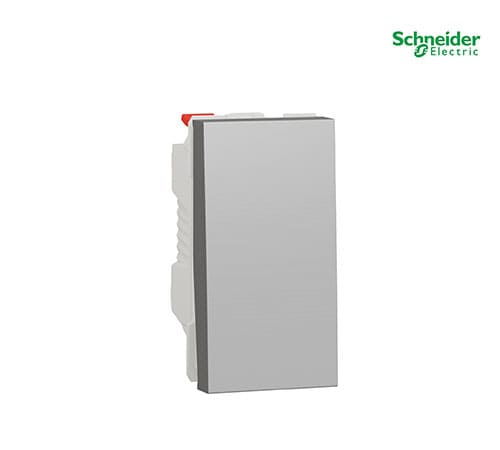 New Unica 1 Way Switch 1 Pole 10AX - 1 Module - Aluminium-NU310130