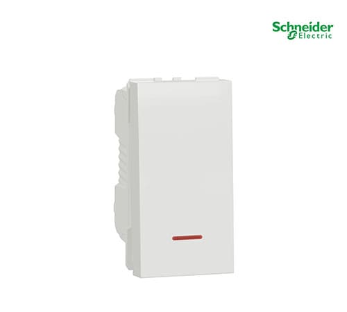 Unica - Rocker Switch with LED - 1-Way - 16 Ax 250 Vac - 1 M - White-NU316118S