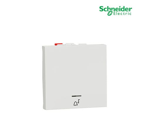 Unica - Push-Button - 1-Way - 10 A 250 Vac - 2 M - White-NU320618CN
