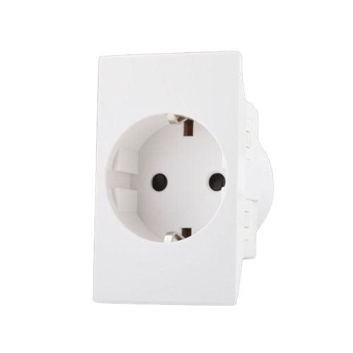 German Socket with shutter - White - 16 A - 44 mm - Nuovo - NUV 80 265