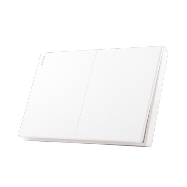 2 gang 1 way switch with wall frame 2/1 - White - 16 A - 120 mm - Nuovo - NUV 80 592