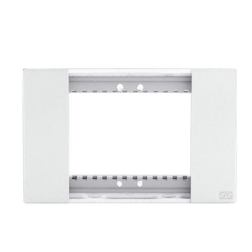 3 gang wall frame (with 2 sides) - White - 3 Modules - Nuovo - NUV 80 202