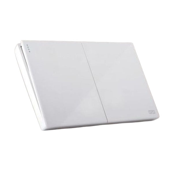 2 gang 2 way switch with wall frame 2/1 - White - 16 A - 120 mm - Nuovo - NUV 80 598