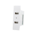 2 USB socket charger - White - 2.1 A - 22 mm - Nuovo - NUV 80 907