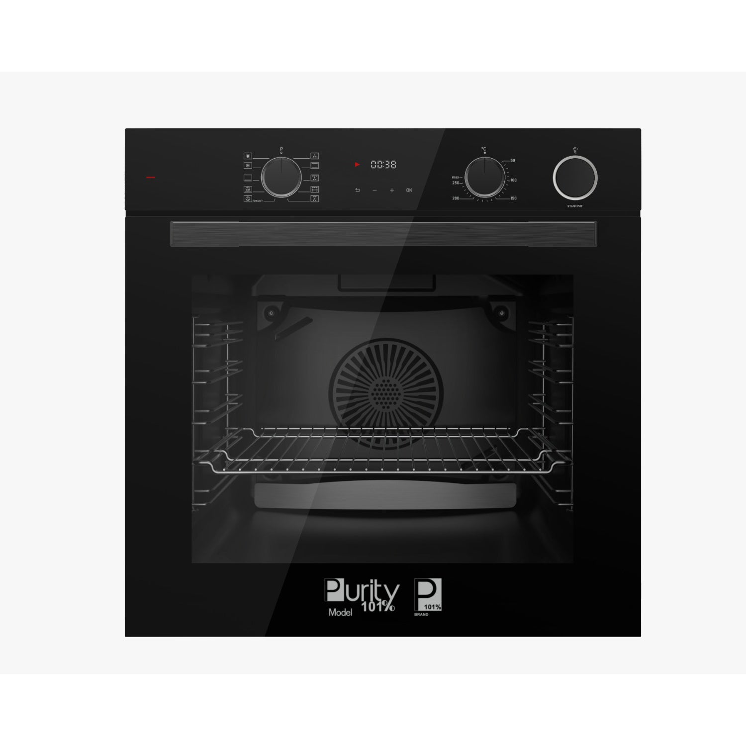 Purity Electric Built In Oven - Black - 60 cm - 73 Liter - Purity - OPREE10BL