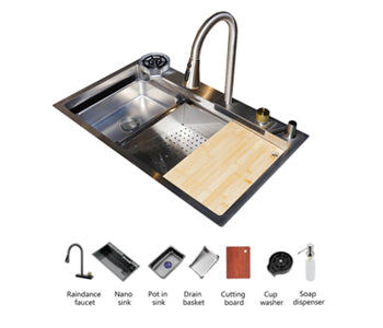Purity Stainless Steel 3 Bowls Kitchen Sink - 80*48 cm - PSM 800 ST