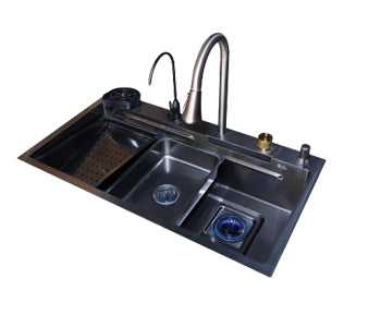 Purity Stainless Steel 3 Bowls Kitchen Sink - 85*48 cm - PSM 850 BL