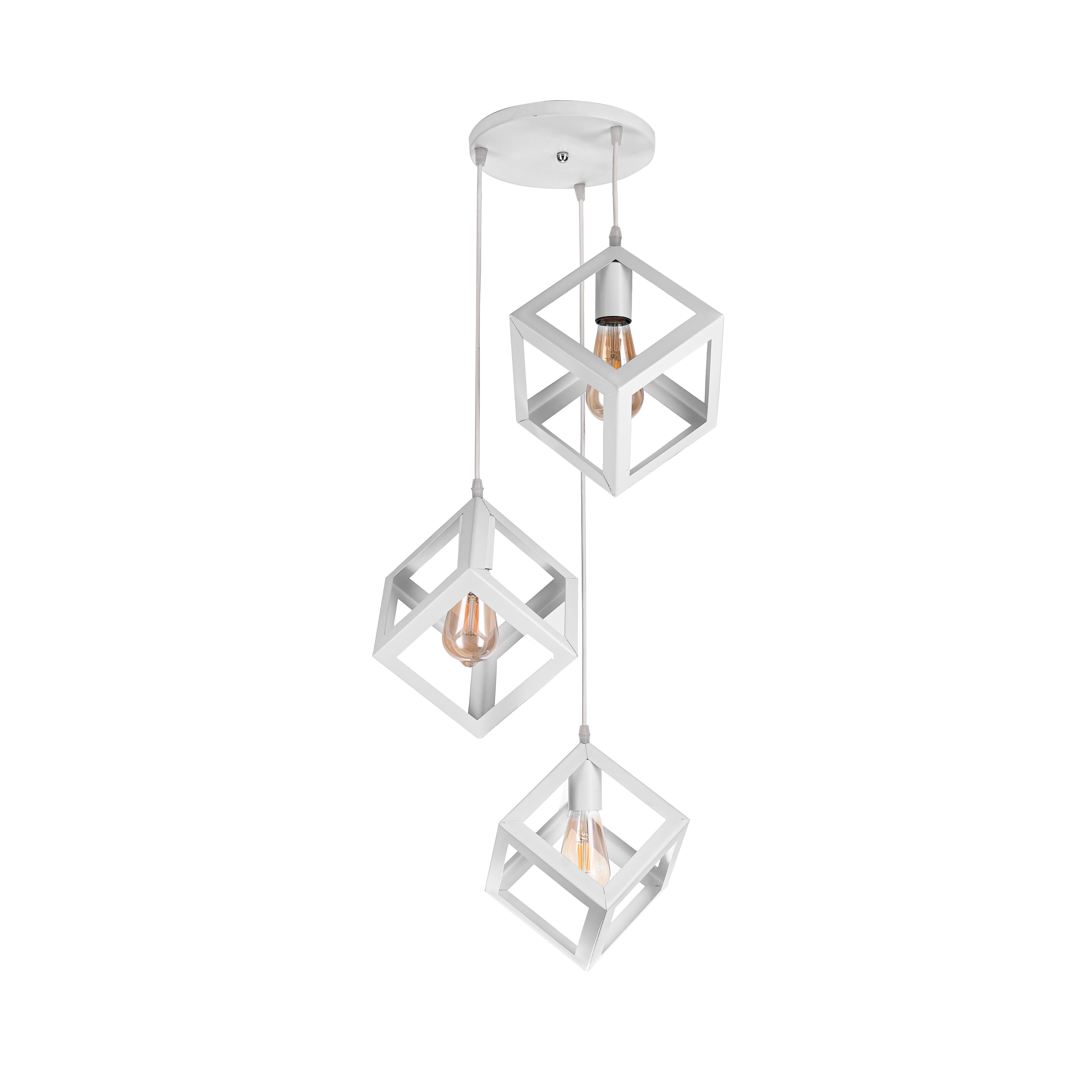 El Rawda White Modern Flush Light 70×70 cm - 3 Lamps - RL-CB-007