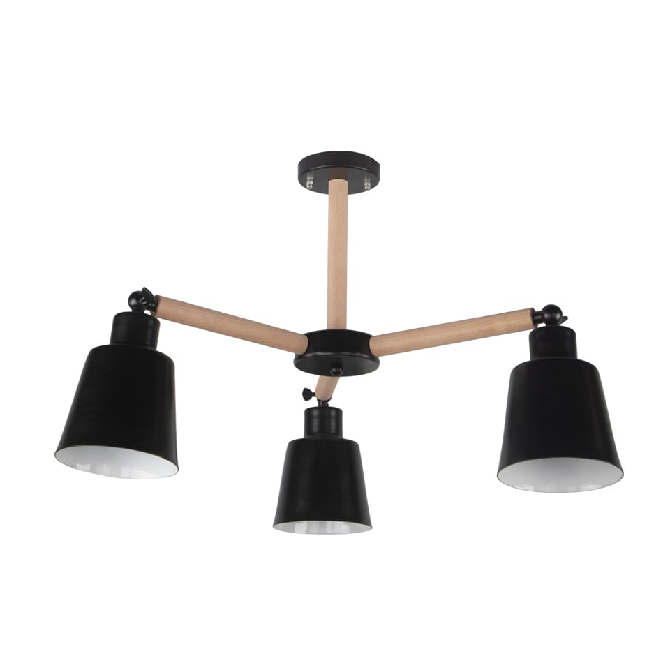 El Rawda Black Modern Flush Light 40×40 cm - 3 Lamps - RL-CU-008