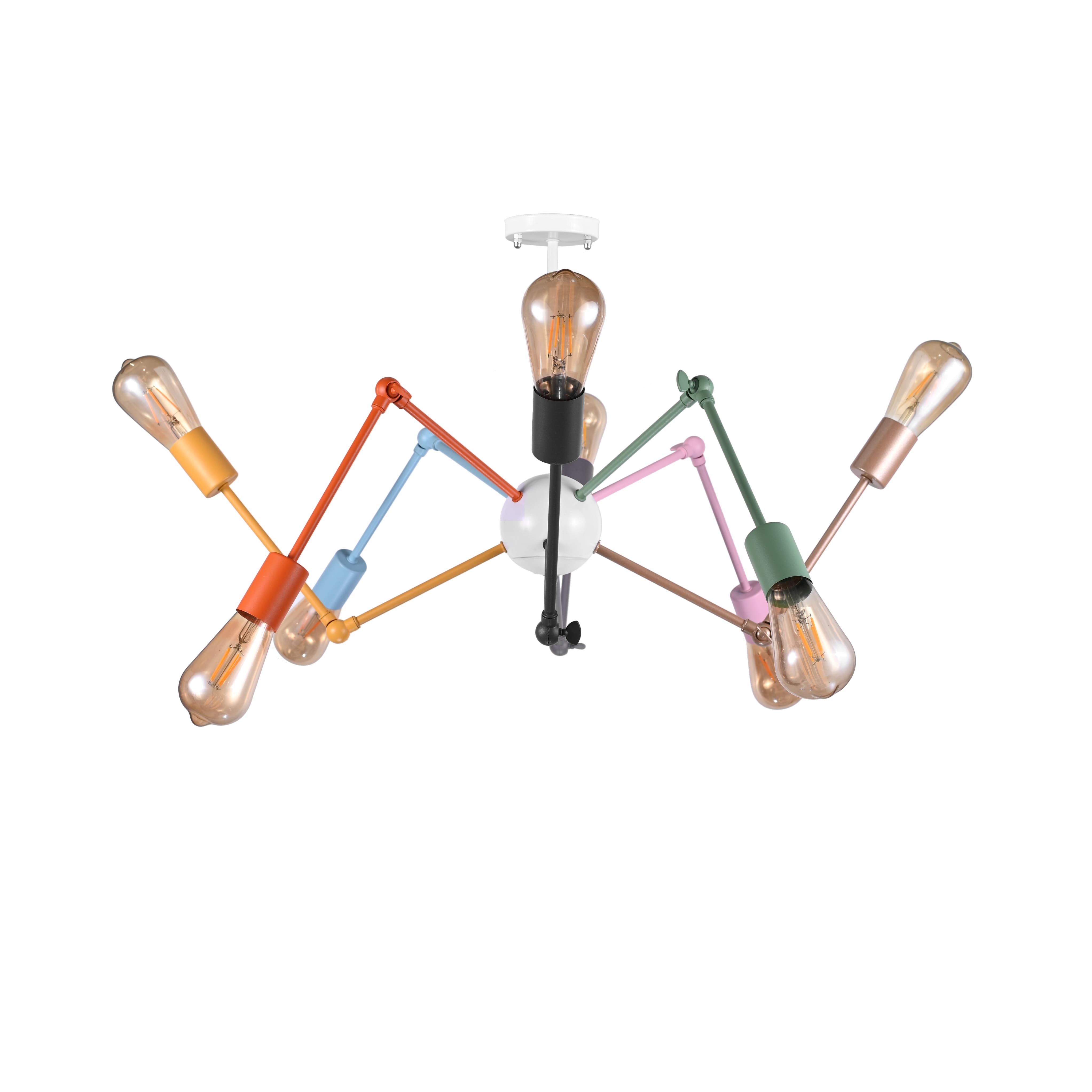 El Rawda Multi Color Modern Flush Light With Flexible Arms (Spider Shape) 60×60 cm - 8 Lamps - RL-DC-B-006