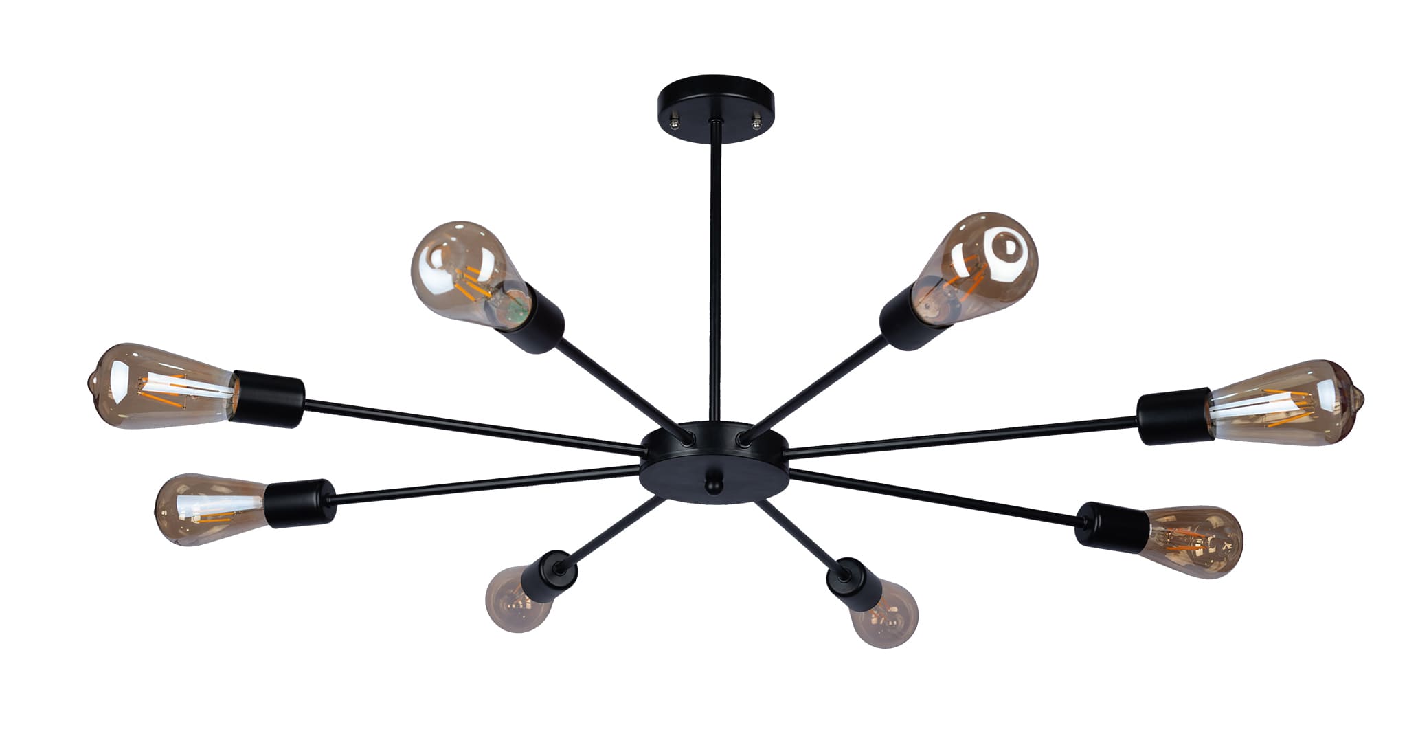 El Rawda Black Modern Flush Light 30×30 cm - 8 Lamps - RL-DC-C-004