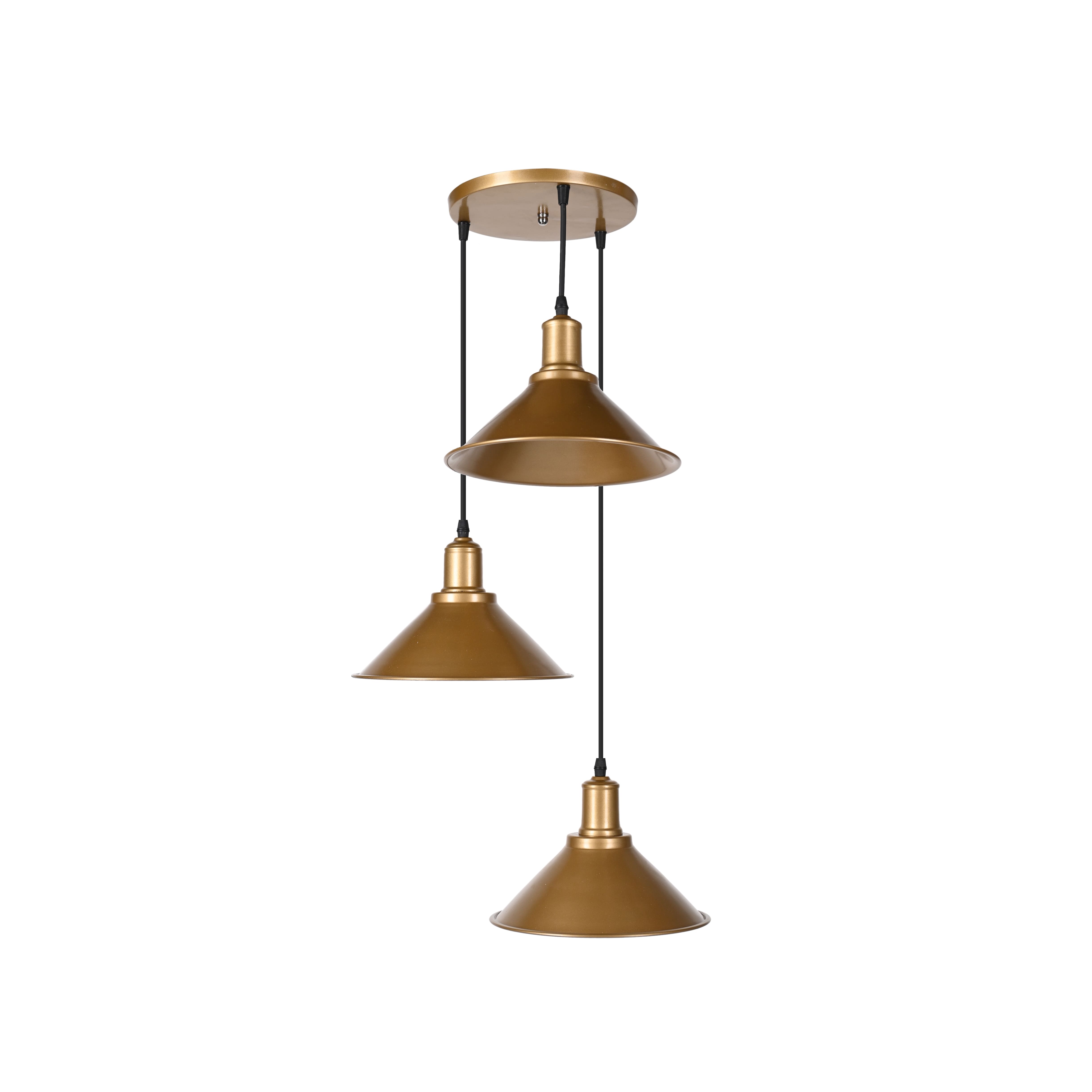 El Rawda Gold Modern Flush Light 70×70 cm - 3 Lamps - RL-IC-002