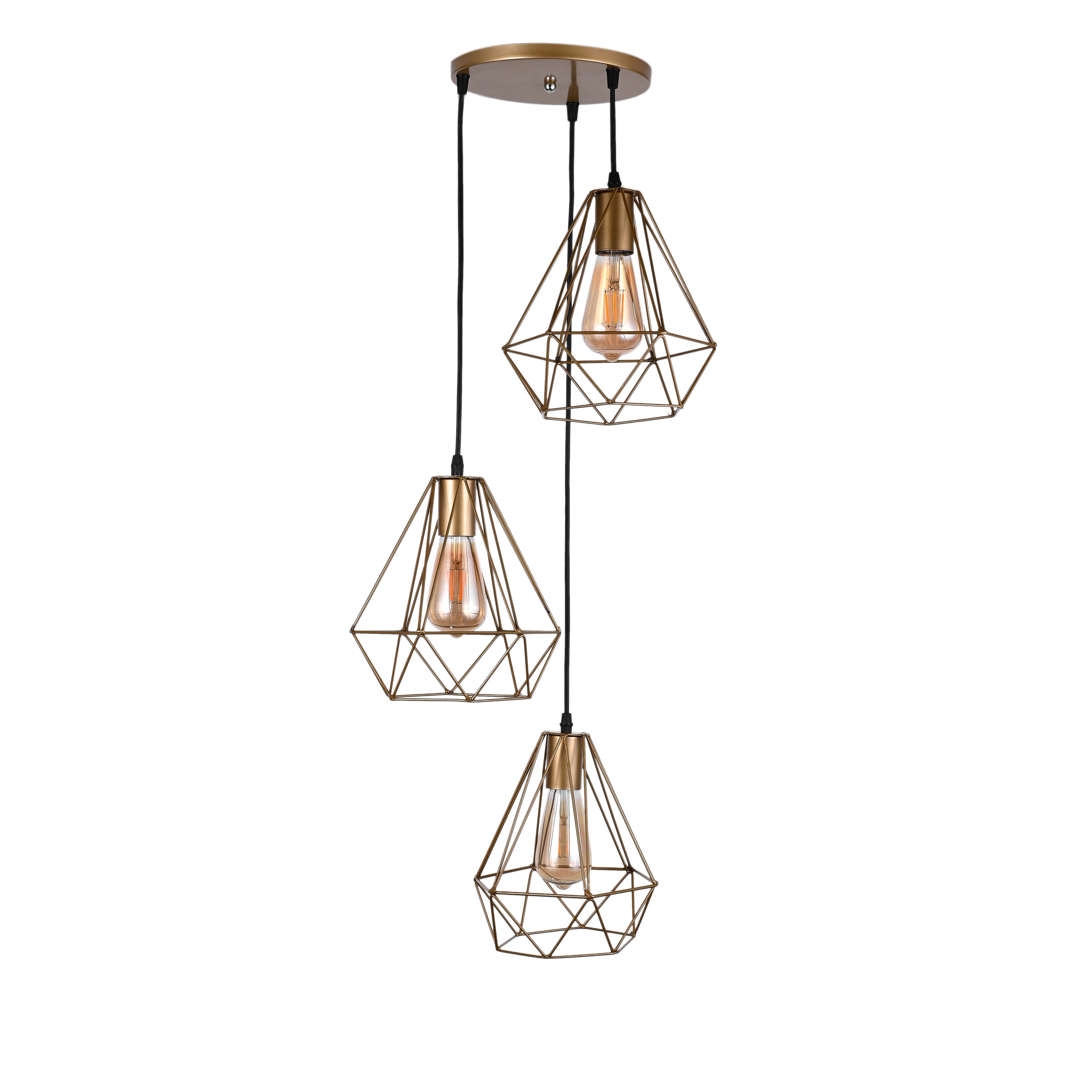 El Rawda Gold Modern Flush Light 70×70 cm - 3 Lamps - RL-KR-030
