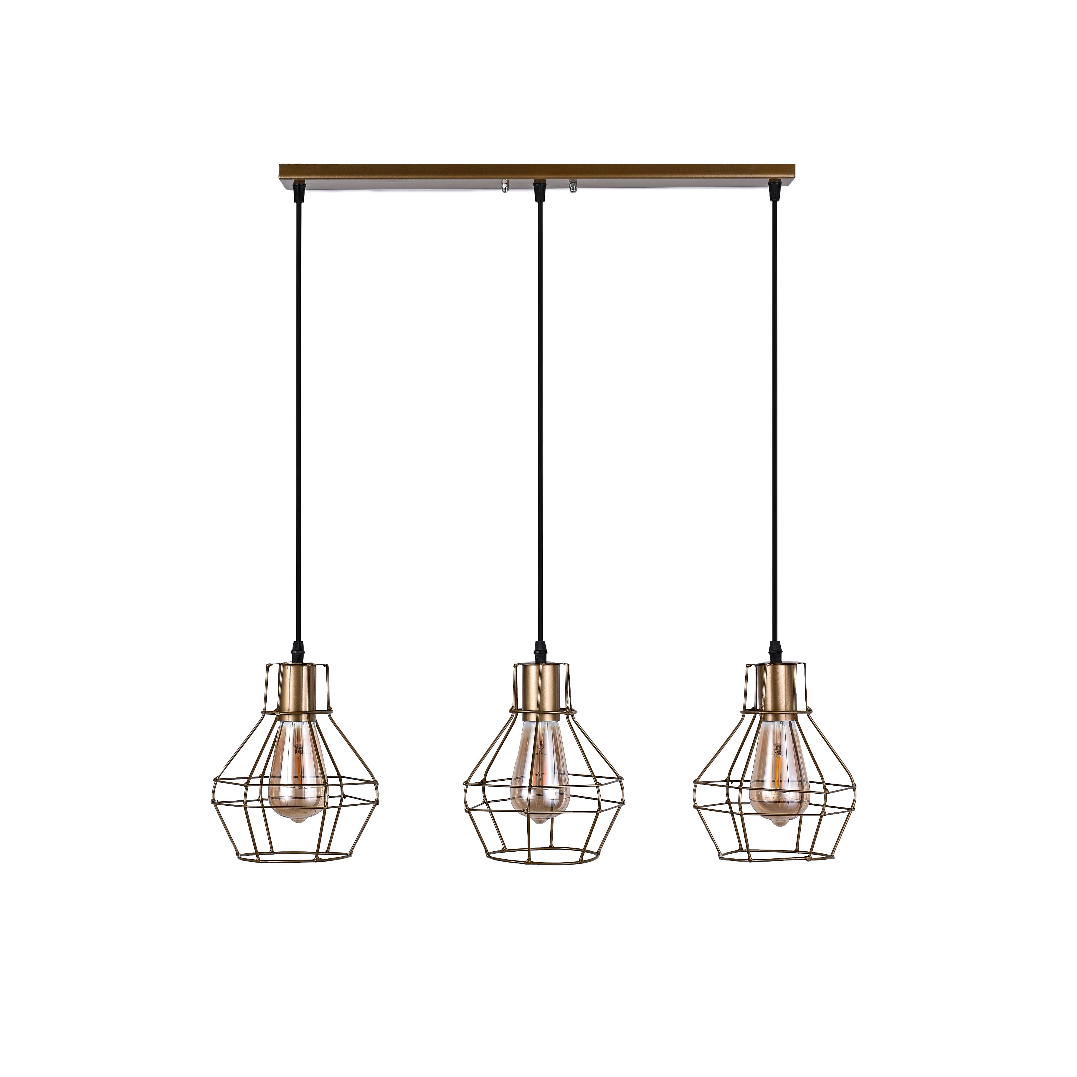 El Rawda Gold Modern Flush Light 70×70 cm - 3 Lamps - RL-KR-034
