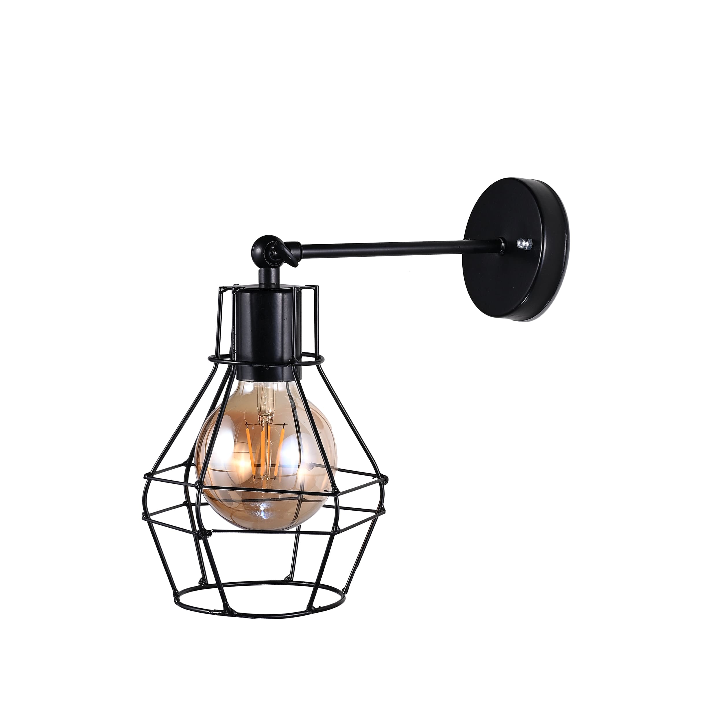 مصباح حائط الروضة معدن أسود - 25×28 سم - 1 لمبة - RL-KR-050