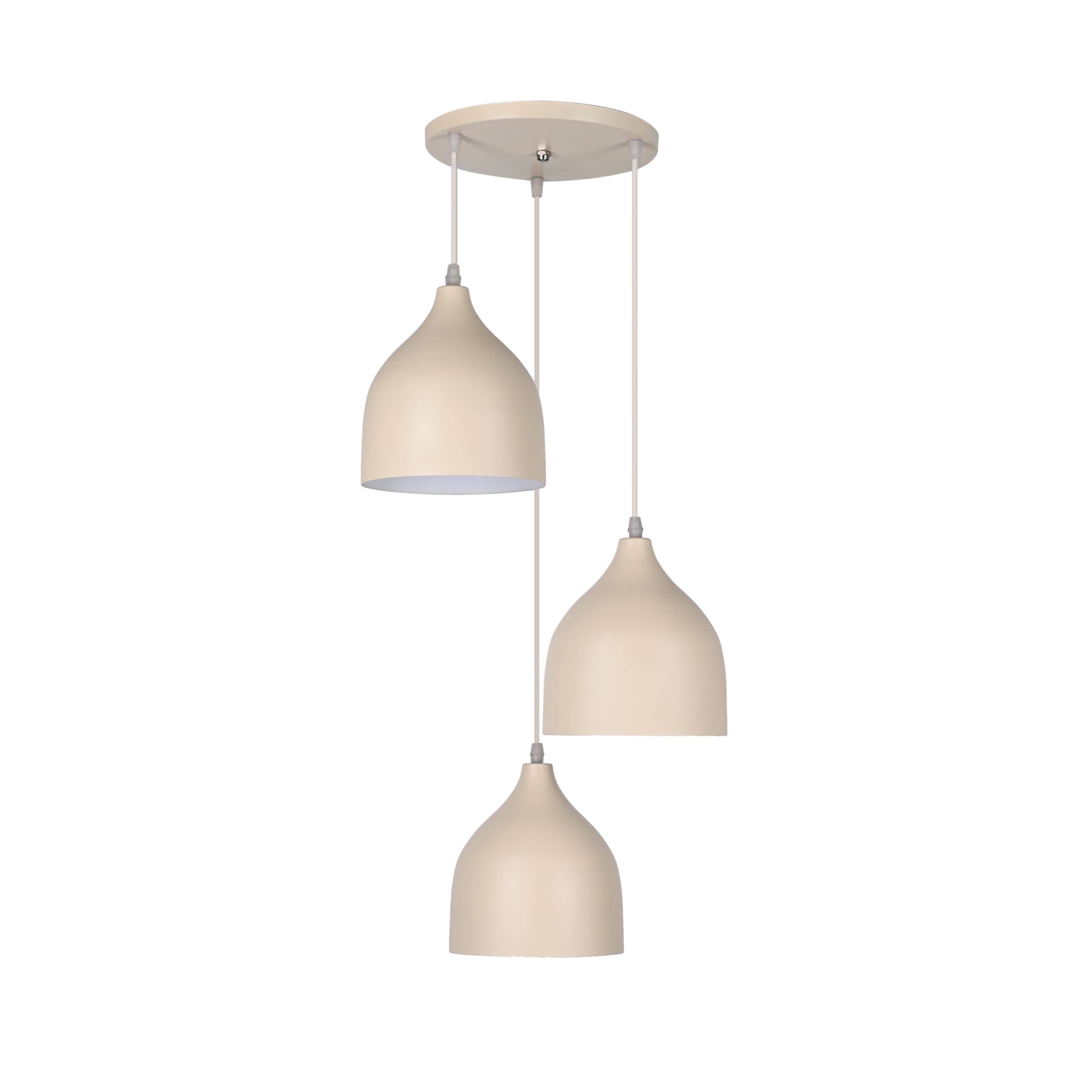 El Rawda Beige Modern Tri Flush Light 70×70 cm - 3 Lamps - RL-NA-006