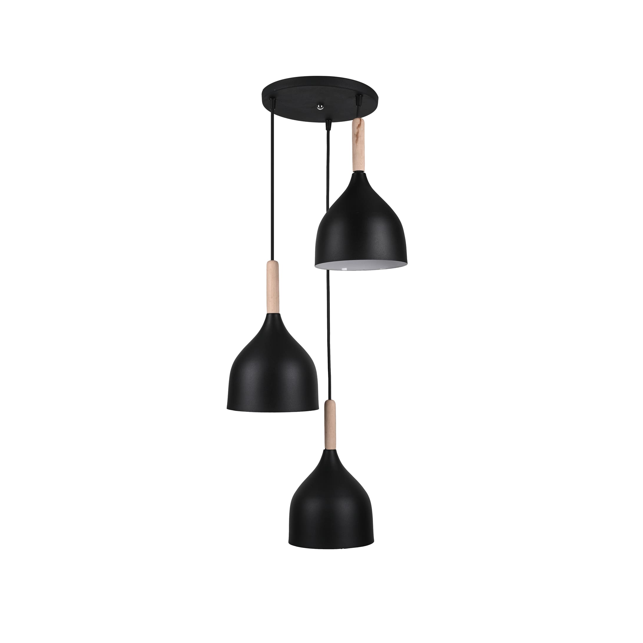El Rawda Black Modern Tri Flush Light 70×70 cm - 3 Lamps - RL-NA-011