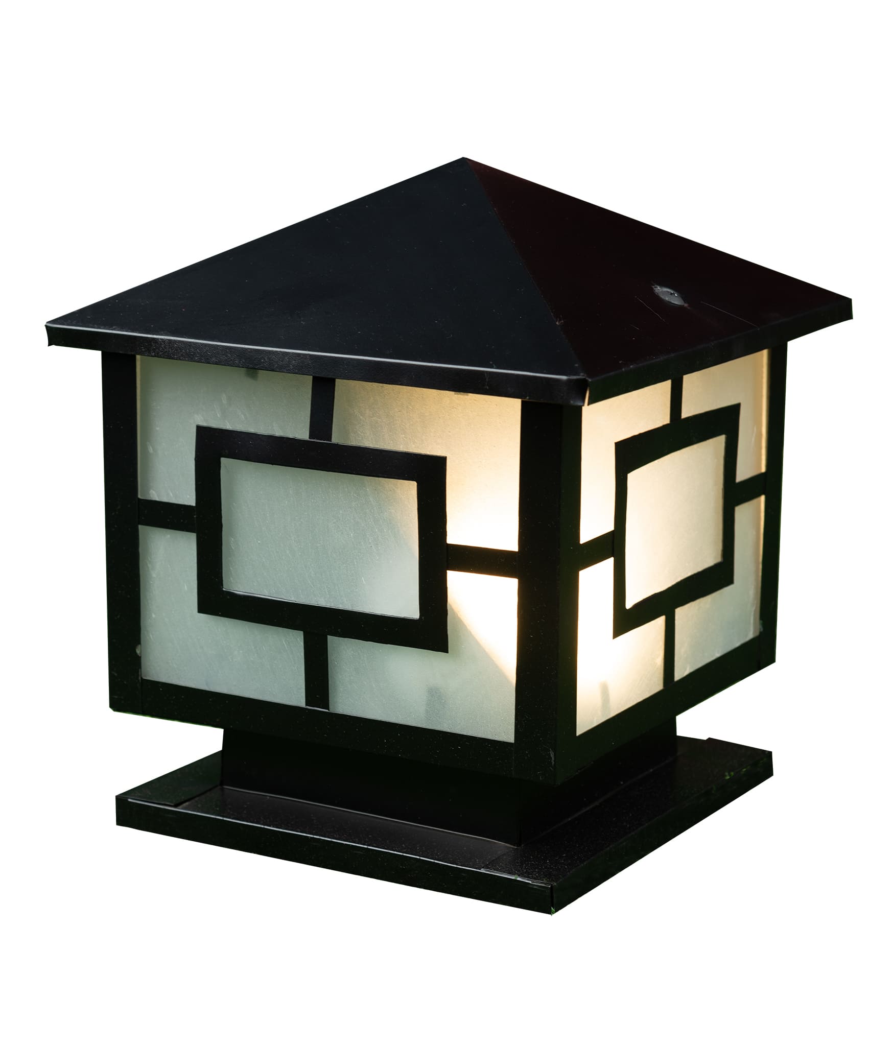 El Rawda Black Modern Metal Fence Light Posts 20×20 cm - 1 Lamp - RL-PB-A-002