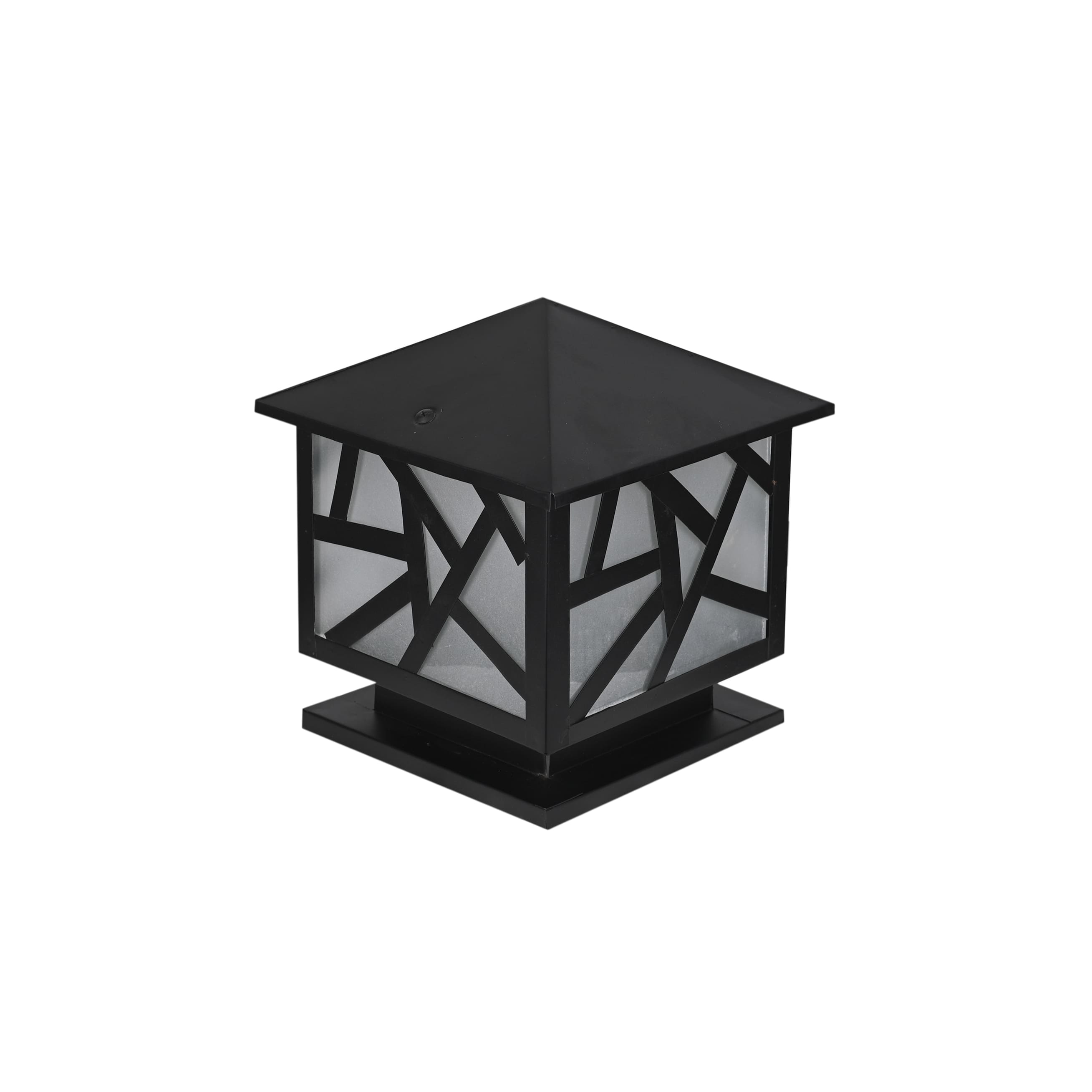 El Rawda Black Modern Metal Fence Light Posts 20×20 cm - 1 Lamp - RL-PB-A-003