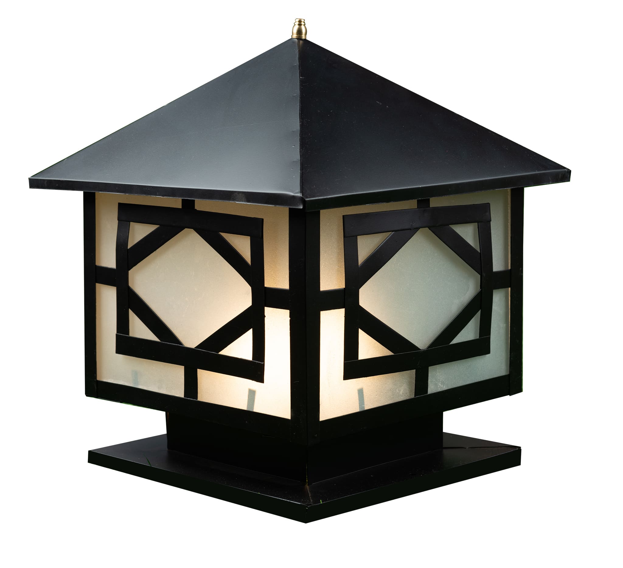 El Rawda Black Modern Metal Fence Light Posts 25×25 cm - 1 Lamp - RL-PB-A-011
