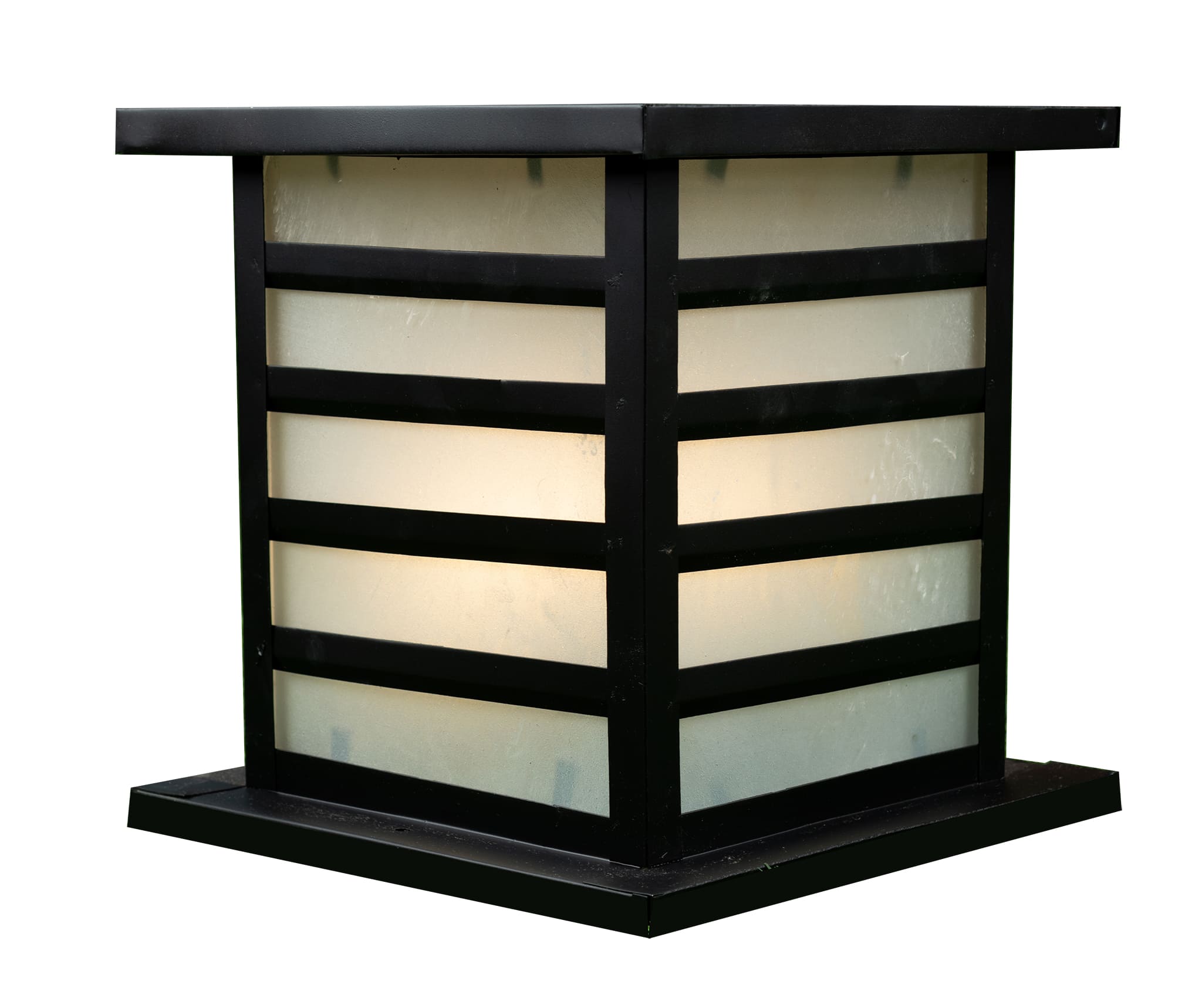 El Rawda Black Modern Metal Fence Light Posts 25×25 cm - 1 Lamp - RL-PB-A-017