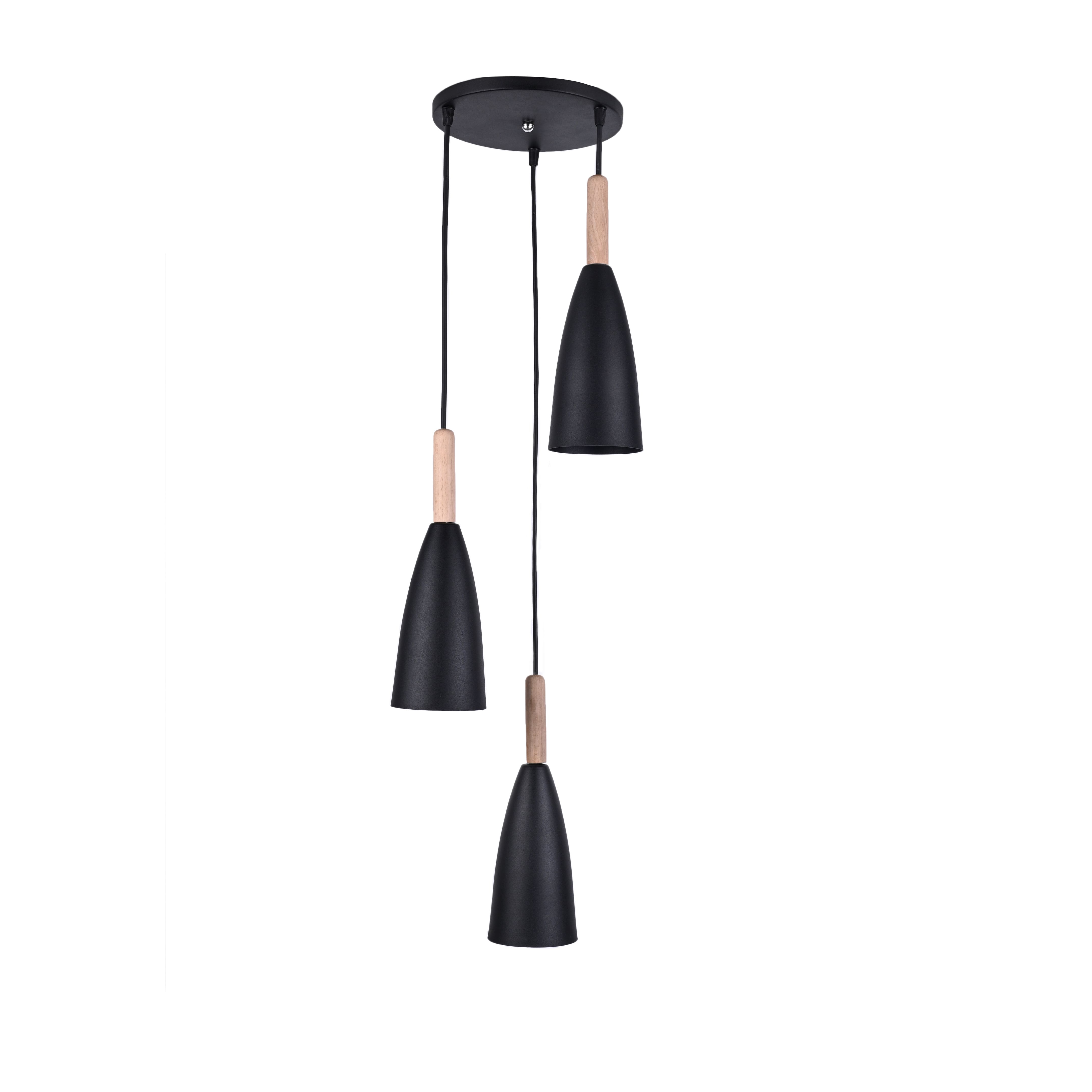 El Rawda Black Modern Flush Light 70×70 cm - 3 Lamps - RL-RC-001