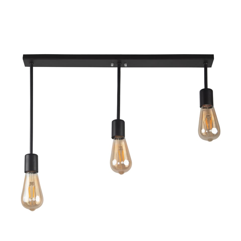 El Rawda Black Modern Flush Light 46×46 cm - 3 Lamps - RL-RS-001