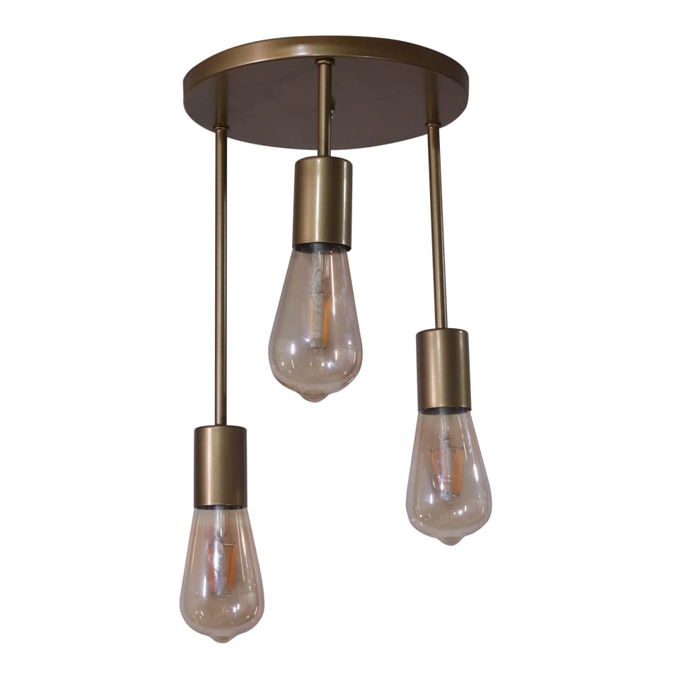 El Rawda Gold Modern Flush Light 46×46 cm - 3 Lamps - RL-RS-004