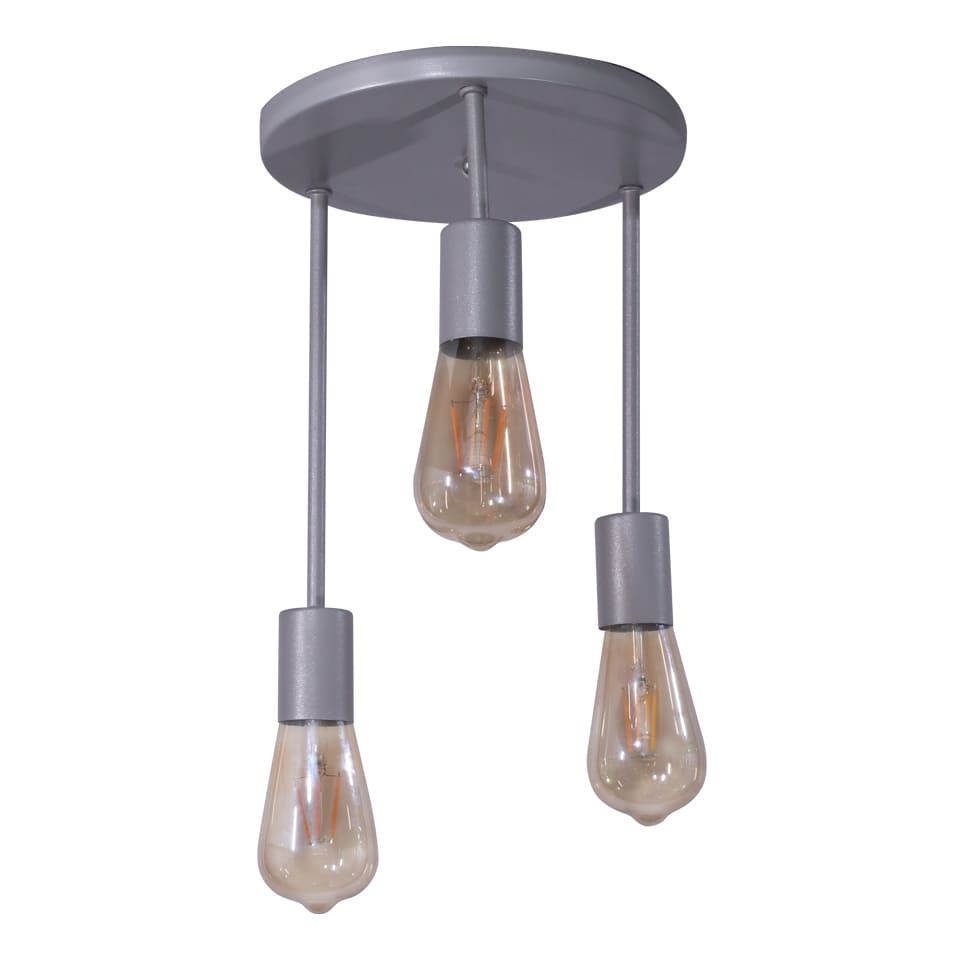 El Rawda Grey Modern Flush Light 46×46 cm - 3 Lamps - RL-RS-005