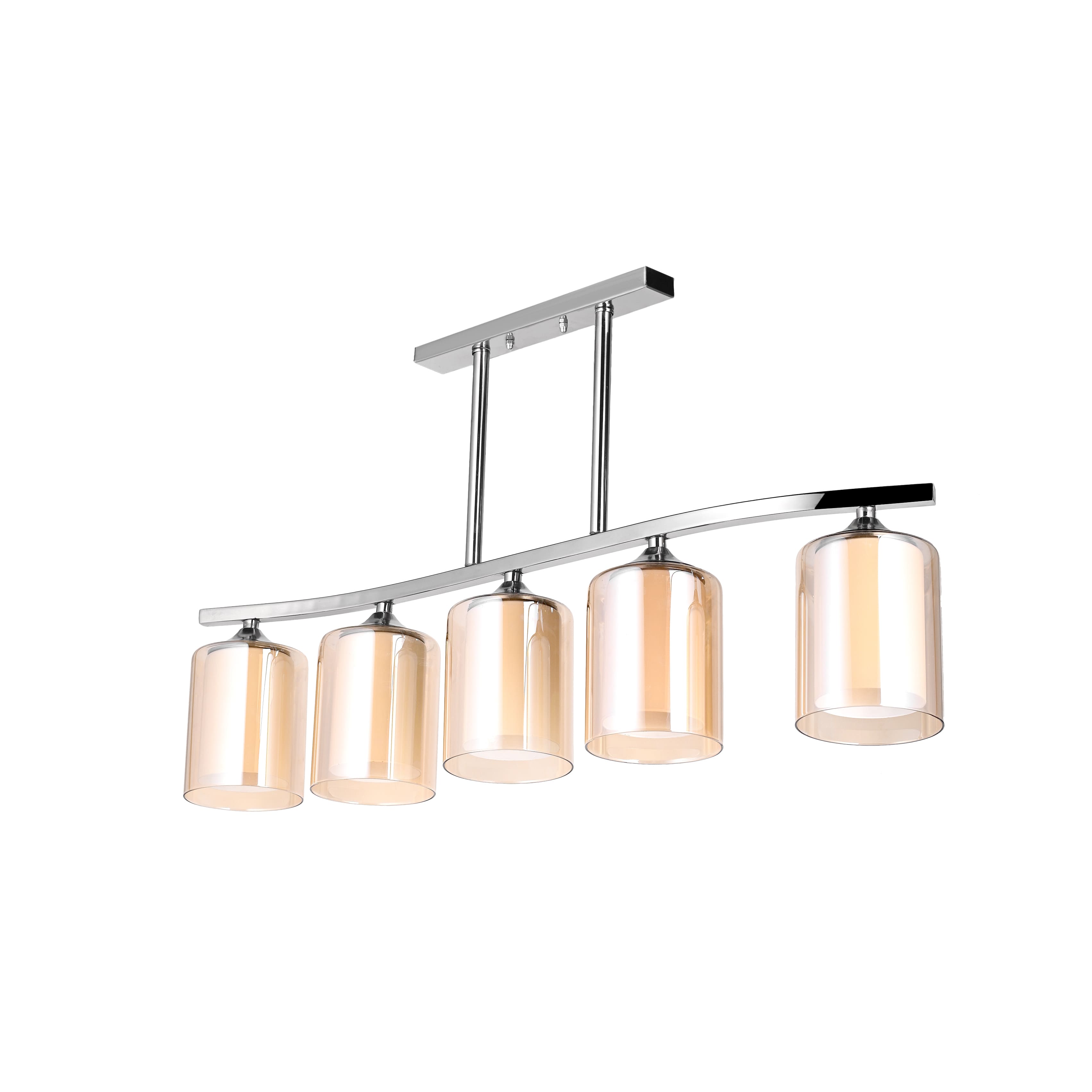 El Rawda Chrome Modern Stainless Steel Flush Light 54×54 cm - 5 Lamps - RL-SL-003