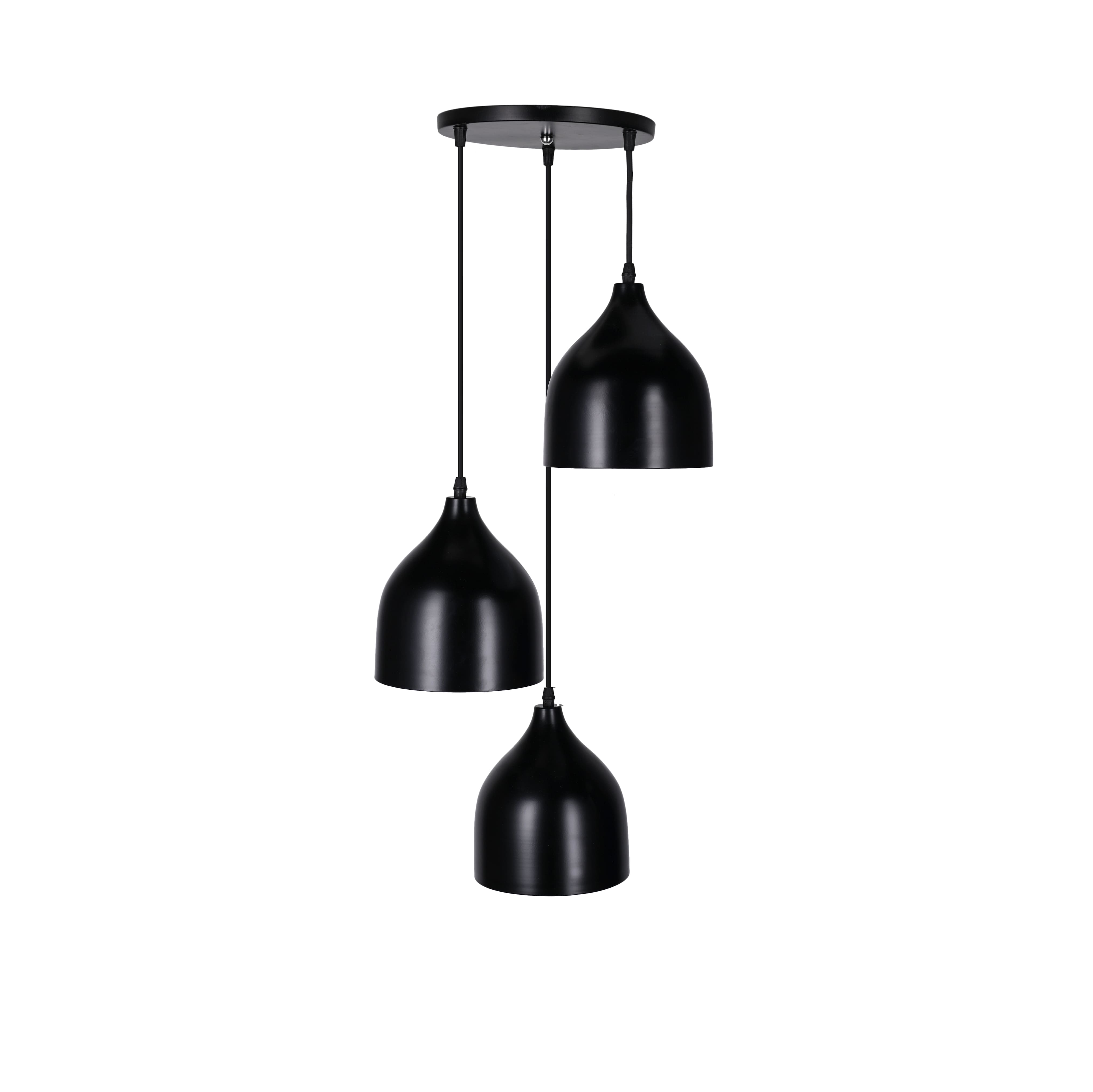 El Rawda Black Modern Flush Light 70×70 cm - 3 Lamps - RL-SN-001