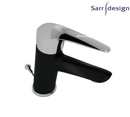 Segura Single Lever Basin Mixer With Push-up Waste Black & Silver - Sarrdesign - SD1030-D-BCP
