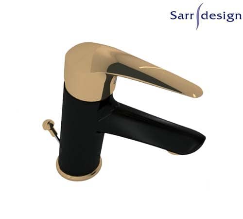 Segura Single Lever Basin Mixer With Push-up Waste Black & Gold - Sarrdesign - SD1030-D-BGP