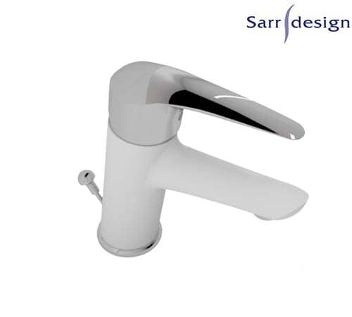 Segura Single Lever Basin Mixer With Push-up Waste White & Silver - Sarrdesign - SD1030-D-WCP