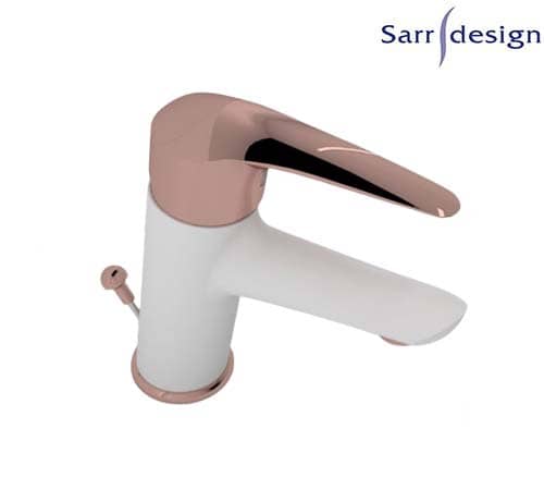 Segura Single Lever Basin Mixer With Push-up Waste White & Rose Gold - Sarrdesign - SD1030-D-WRG