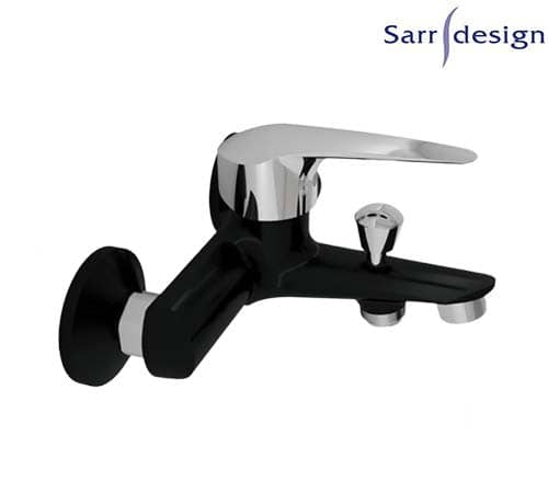 Segura Single Lever Wall-mount Bath & Shower Mixer With Automatic Diverter Black & Silver - Sarrdesign - SD1031-BCP