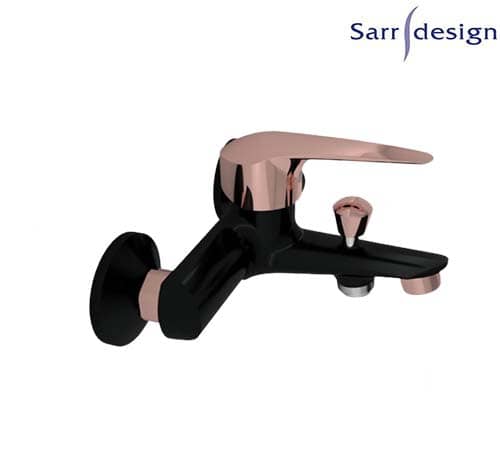 Segura Single Lever Wall-mount Bath & Shower Mixer With Automatic Diverter Black & Rose Gold - Sarrdesign - SD1031-BRG