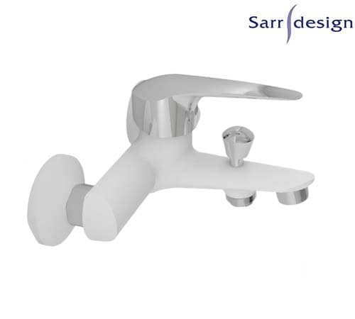 Segura Single Lever Wall-mount Bath & Shower Mixer With Automatic Diverter White & Silver - Sarrdesign - SD1031-WCP